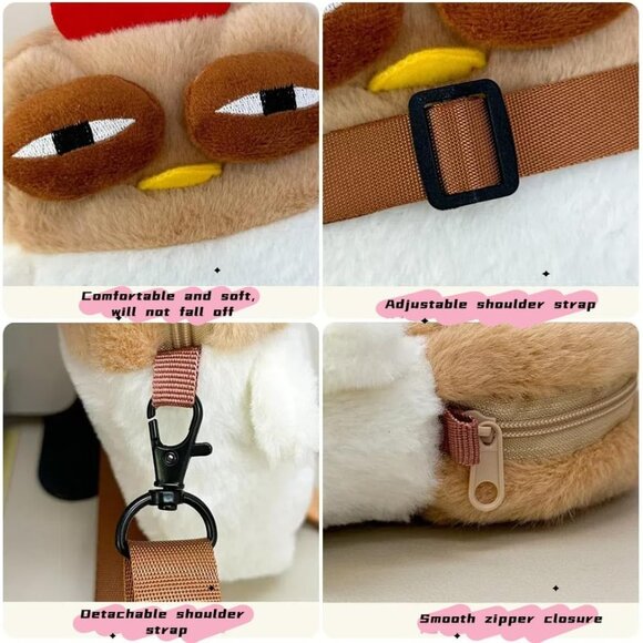 Kawaii Chick Mini Purse for Kids - Plush Crossbody Bag with Adjustable Strap - Picture 6 of 6